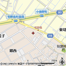愛知県西尾市宅野島町田貝周辺の地図