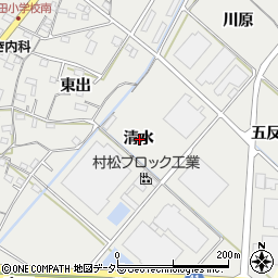 愛知県西尾市上矢田町清水周辺の地図