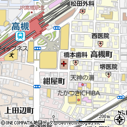 高槻駅前郵便局周辺の地図