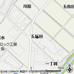 愛知県西尾市上矢田町五反田周辺の地図