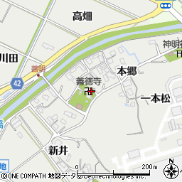愛知県西尾市善明町周辺の地図