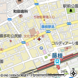 静岡県藤枝市駅前周辺の地図