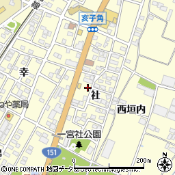 愛知県豊川市一宮町（社）周辺の地図