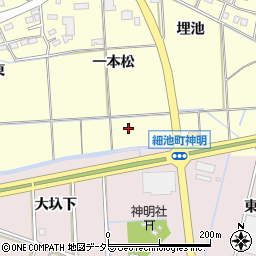 愛知県西尾市今川町東新田周辺の地図