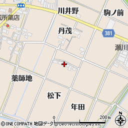 愛知県豊川市金沢町松下周辺の地図