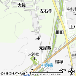 愛知県額田郡幸田町上六栗元屋敷20周辺の地図
