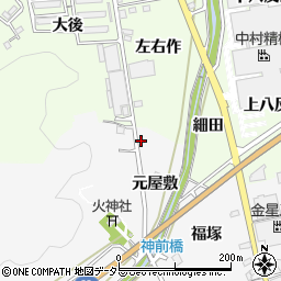 愛知県額田郡幸田町上六栗元屋敷14周辺の地図