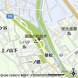 愛知県豊川市御油町並松周辺の地図