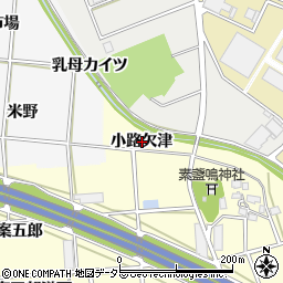 愛知県豊川市長草町（小路欠津）周辺の地図