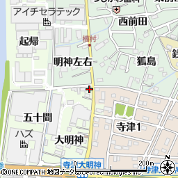 愛知県西尾市寺津町大明神20周辺の地図