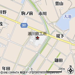 愛知県豊川市金沢町櫛田周辺の地図