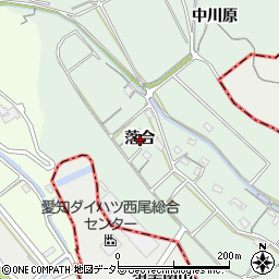 愛知県西尾市家武町落合周辺の地図