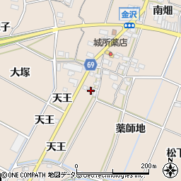 愛知県豊川市金沢町天王15周辺の地図
