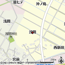 愛知県西尾市今川町浅間周辺の地図