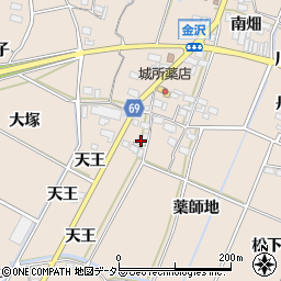 愛知県豊川市金沢町天王周辺の地図