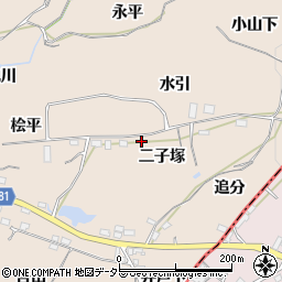 愛知県豊川市金沢町二子塚周辺の地図