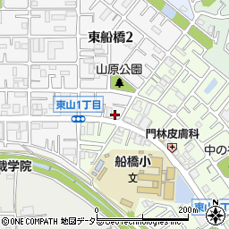 タイムズ枚方東船橋駐車場周辺の地図