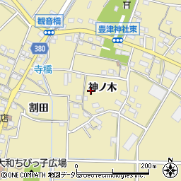 愛知県豊川市豊津町周辺の地図