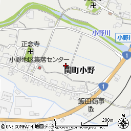 三重県亀山市関町小野周辺の地図