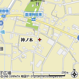愛知県豊川市豊津町神ノ木116周辺の地図