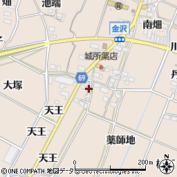 愛知県豊川市金沢町天王18周辺の地図