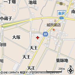 愛知県豊川市金沢町天王20周辺の地図