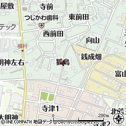 愛知県西尾市楠村町狐島周辺の地図