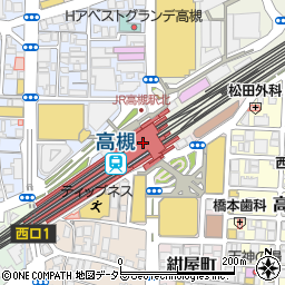 セブンイレブンハートインＪＲ高槻駅中央口店周辺の地図