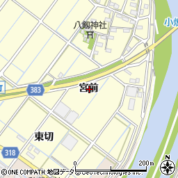 愛知県西尾市小焼野町宮前周辺の地図