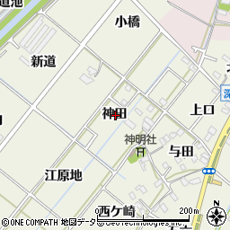愛知県西尾市深池町神田周辺の地図