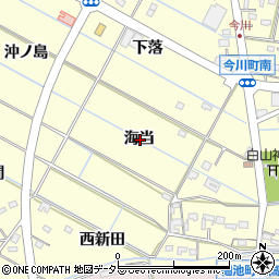 愛知県西尾市今川町海当周辺の地図