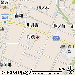 愛知県豊川市金沢町丹茂周辺の地図