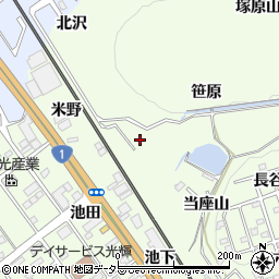 愛知県豊川市御油町笹原周辺の地図