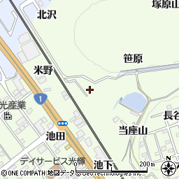 愛知県豊川市御油町（笹原）周辺の地図
