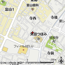 愛知県西尾市矢田1丁目周辺の地図