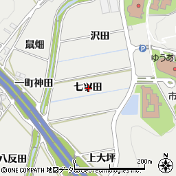 愛知県豊川市平尾町七ツ田周辺の地図