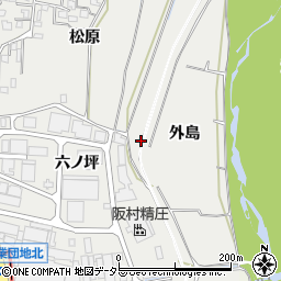 京都府八幡市岩田外島周辺の地図