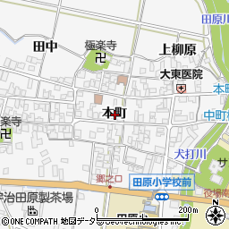 京都府綴喜郡宇治田原町郷之口本町周辺の地図