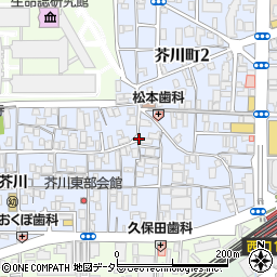 芥川一里塚周辺の地図