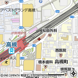 高槻駅南立体駐車場周辺の地図