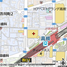 高槻駅北地下駐車場周辺の地図