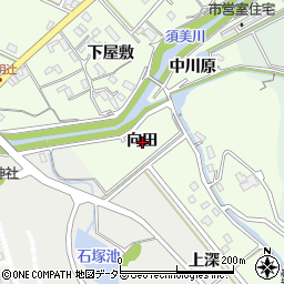 愛知県西尾市室町向田周辺の地図