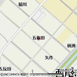 愛知県西尾市国森町五枚田周辺の地図