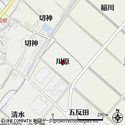 愛知県西尾市上矢田町川原周辺の地図