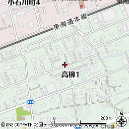 静岡県藤枝市高柳1丁目周辺の地図