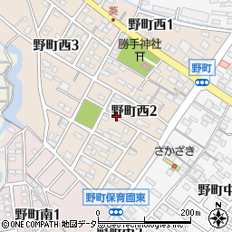 三重県鈴鹿市野町西2丁目周辺の地図