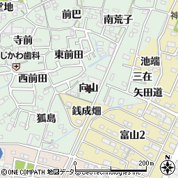 愛知県西尾市楠村町向山周辺の地図