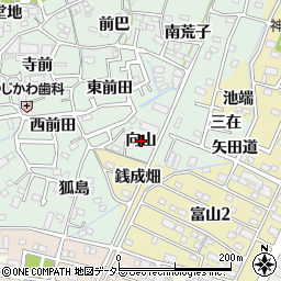 愛知県西尾市楠村町（向山）周辺の地図