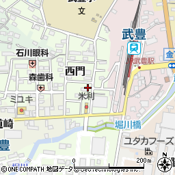 愛知県武豊町（知多郡）西門周辺の地図