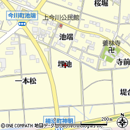 愛知県西尾市今川町埋池周辺の地図